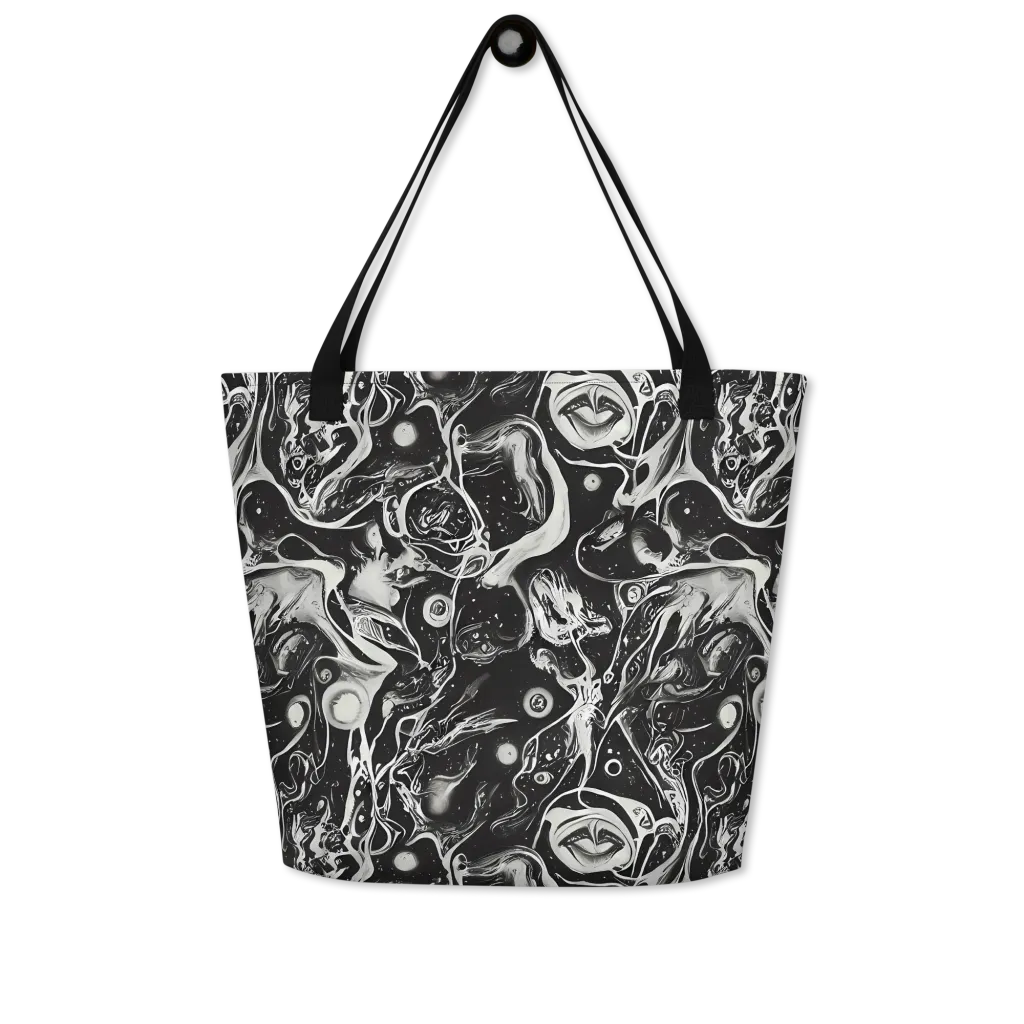 Nocturne Flux on Large Tote Bag W/ Pocket — Front