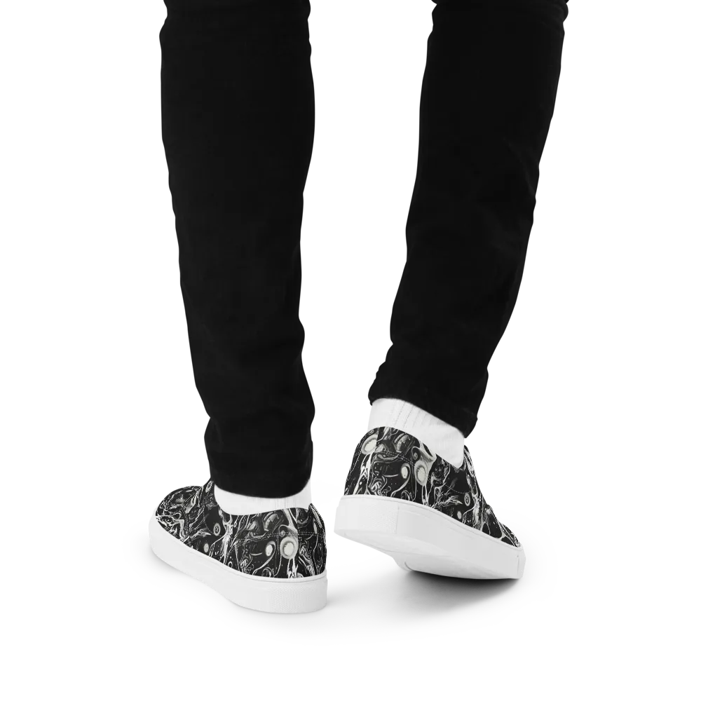 Nocturne Flux on Men's Lace-Up Canvas Shoes — Back
