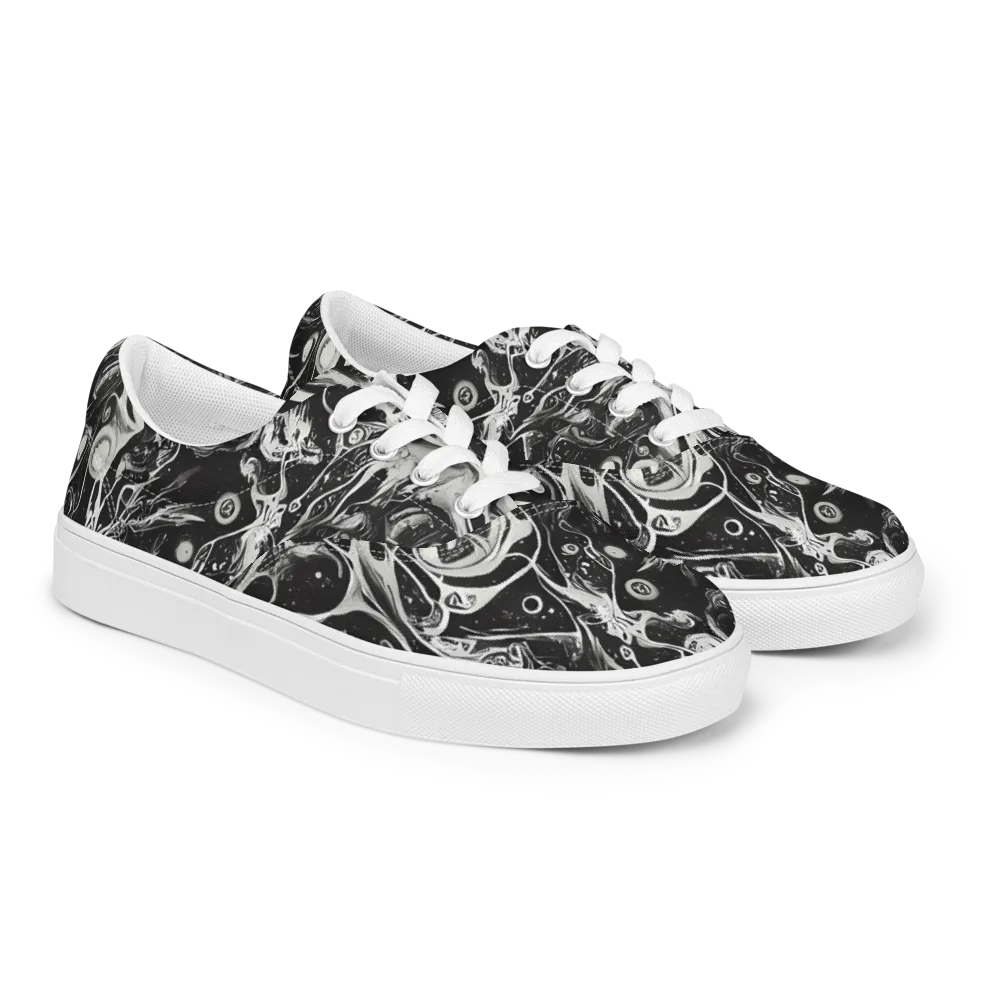 Nocturne Flux on Men's Lace-Up Canvas Shoes — Right Front