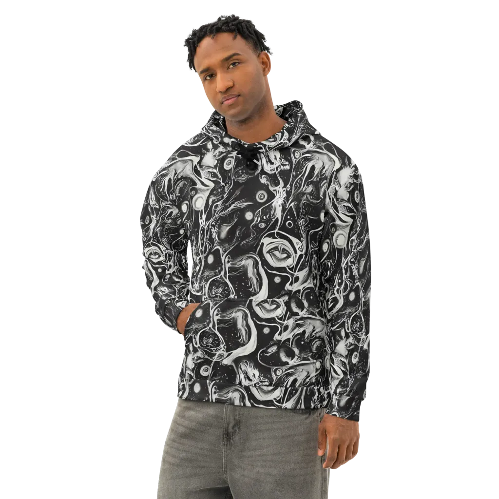 Nocturne Flux on Cotton Hoodie — Left Front