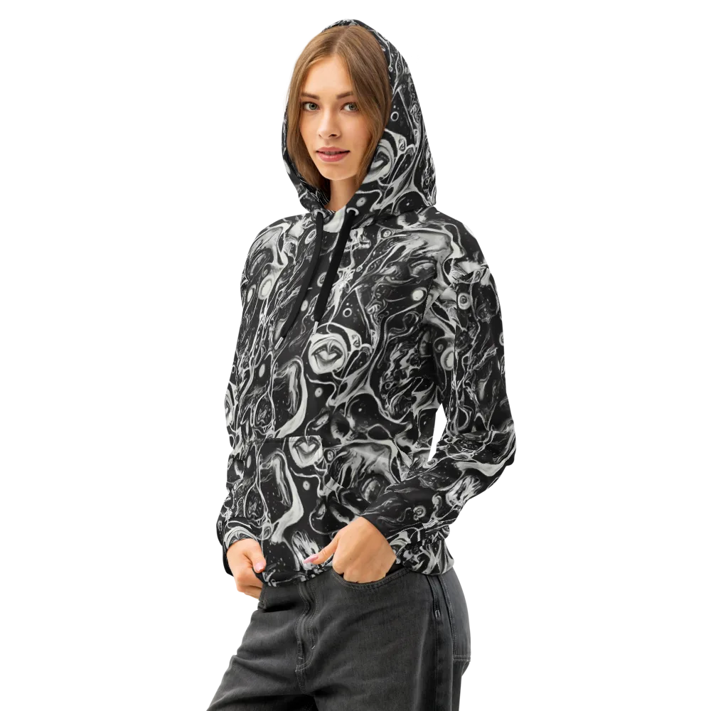 Nocturne Flux on Cotton Hoodie — Left Front