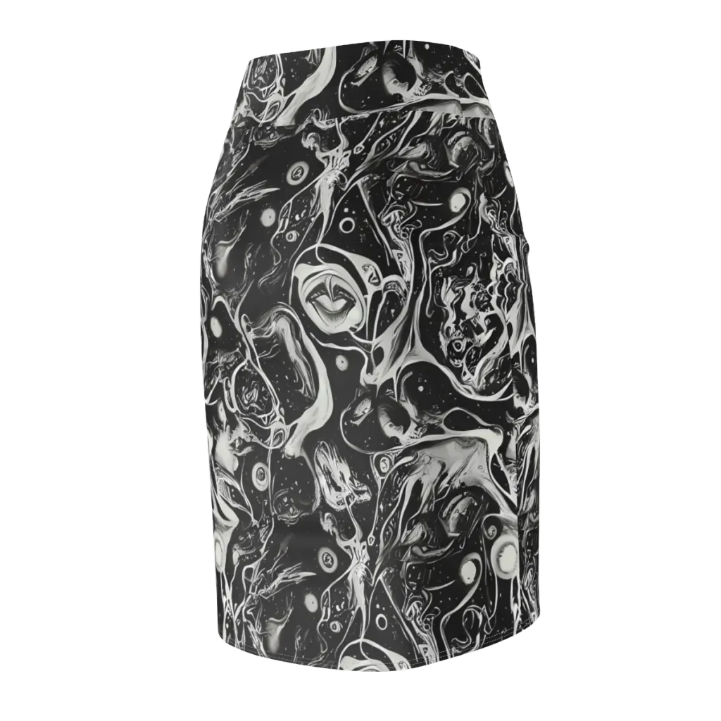 Nocturne Flux on Pencil Skirt — Back Side