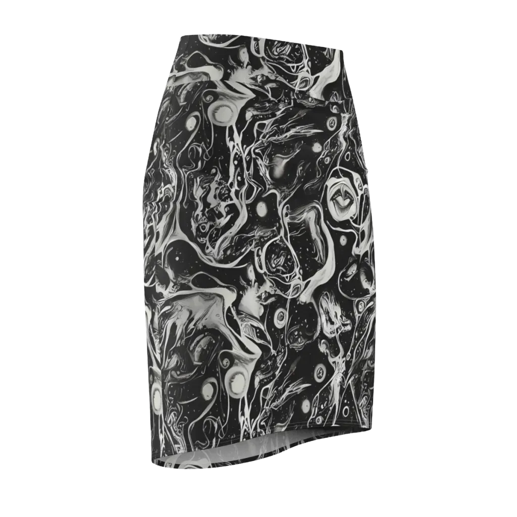 Nocturne Flux on Pencil Skirt — Front Side