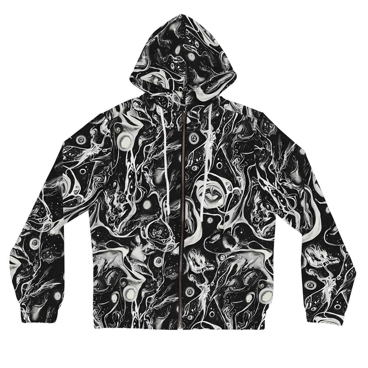 Nocturne Flux on Women's Full-Zip Hoodie — Front