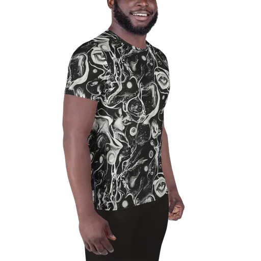 Nocturne Flux on a Men's Athletic T-Shirt