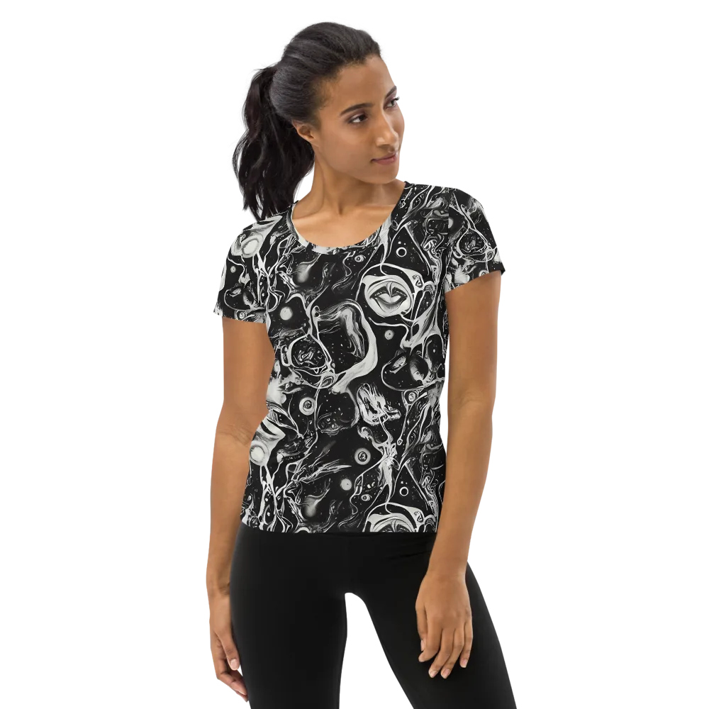 Nocturne Flux on Women's Athletic T-Shirt — Front