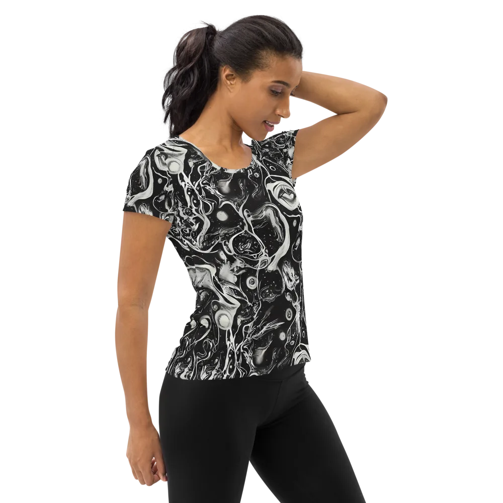 Nocturne Flux on Women's Athletic T-Shirt — Right