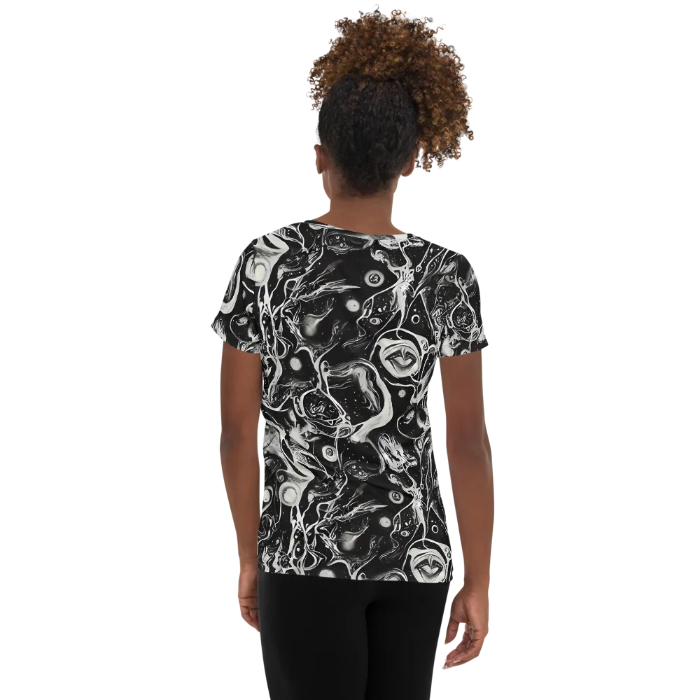 Nocturne Flux on Women's Athletic T-Shirt — Back