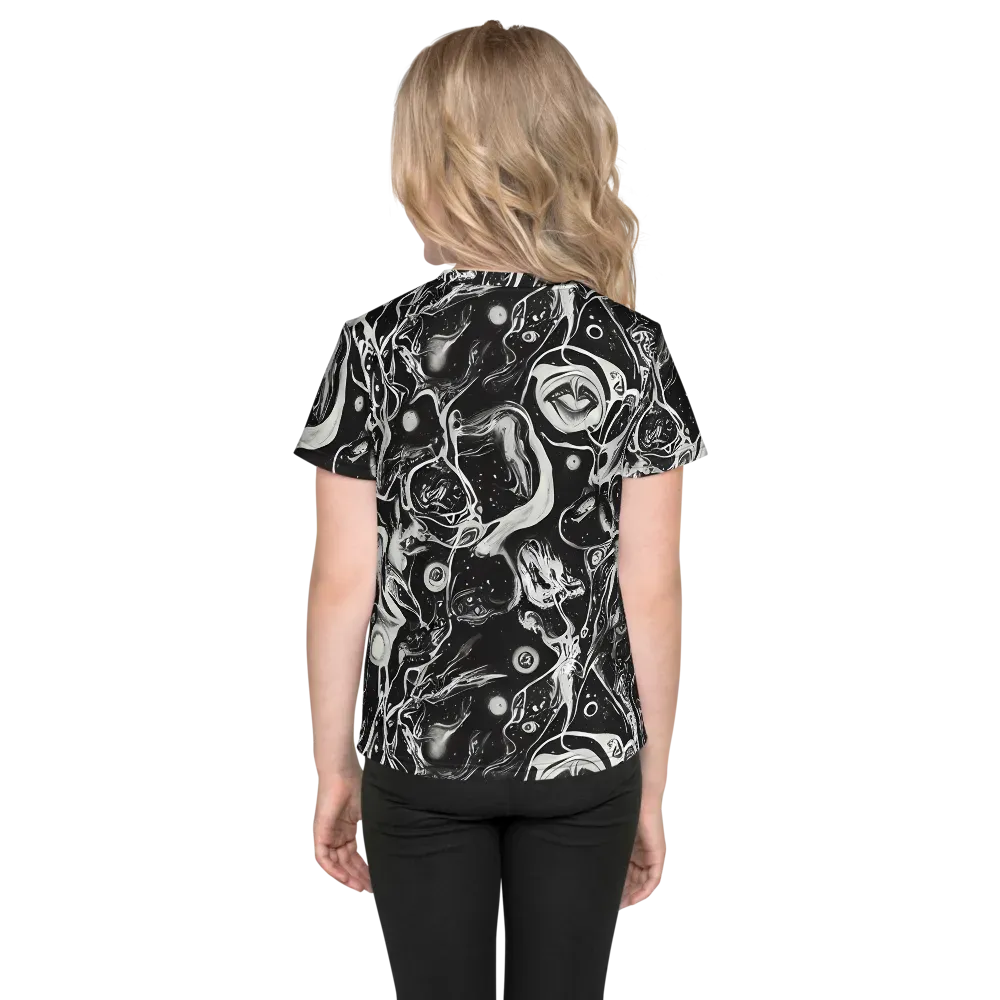 Nocturne Flux on Kids Crew Neck T-Shirt — Back