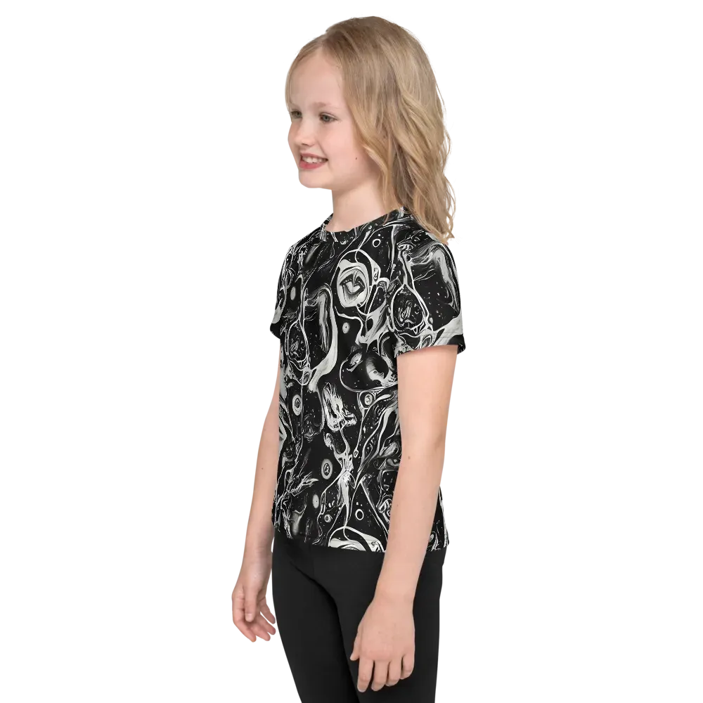 Nocturne Flux on Kids Crew Neck T-Shirt — Left