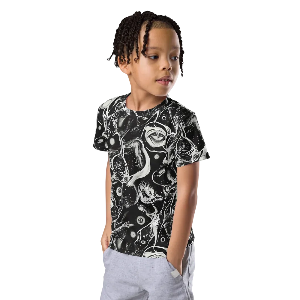 Nocturne Flux on Kids Crew Neck T-Shirt — Left Front