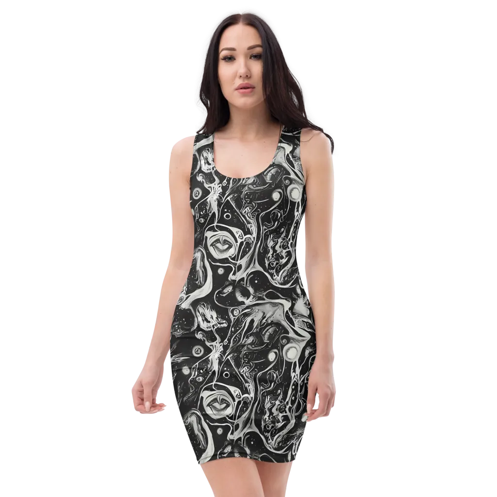 Nocturne Flux on Bodycon Dress — Front