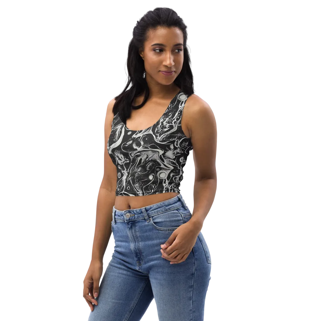 Nocturne Flux on Crop Top — Left Front