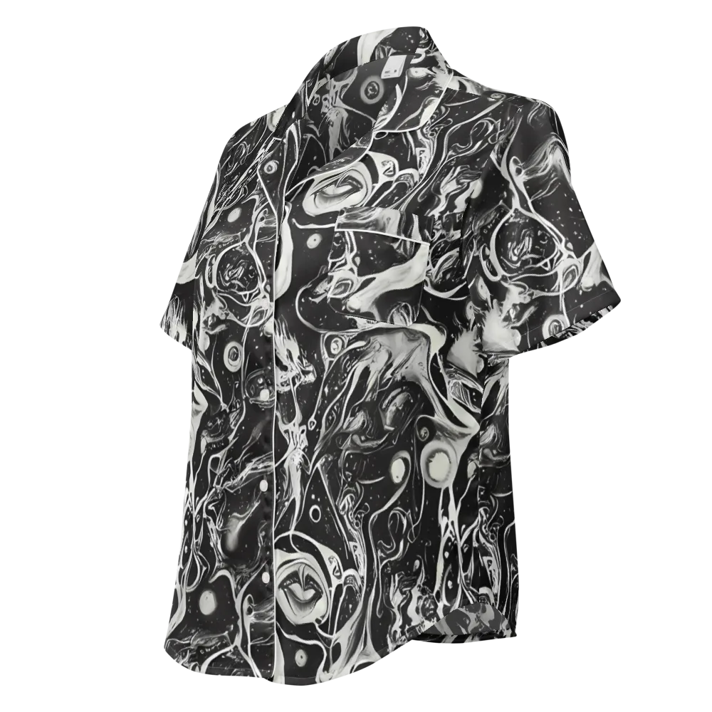 Nocturne Flux on Women's Short Sleeve Pajama Top — Left Front