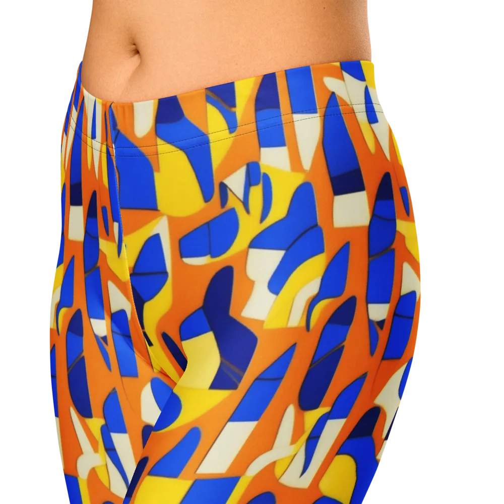 Blue Hour Geometry on Capri Leggings — Zoomed-in