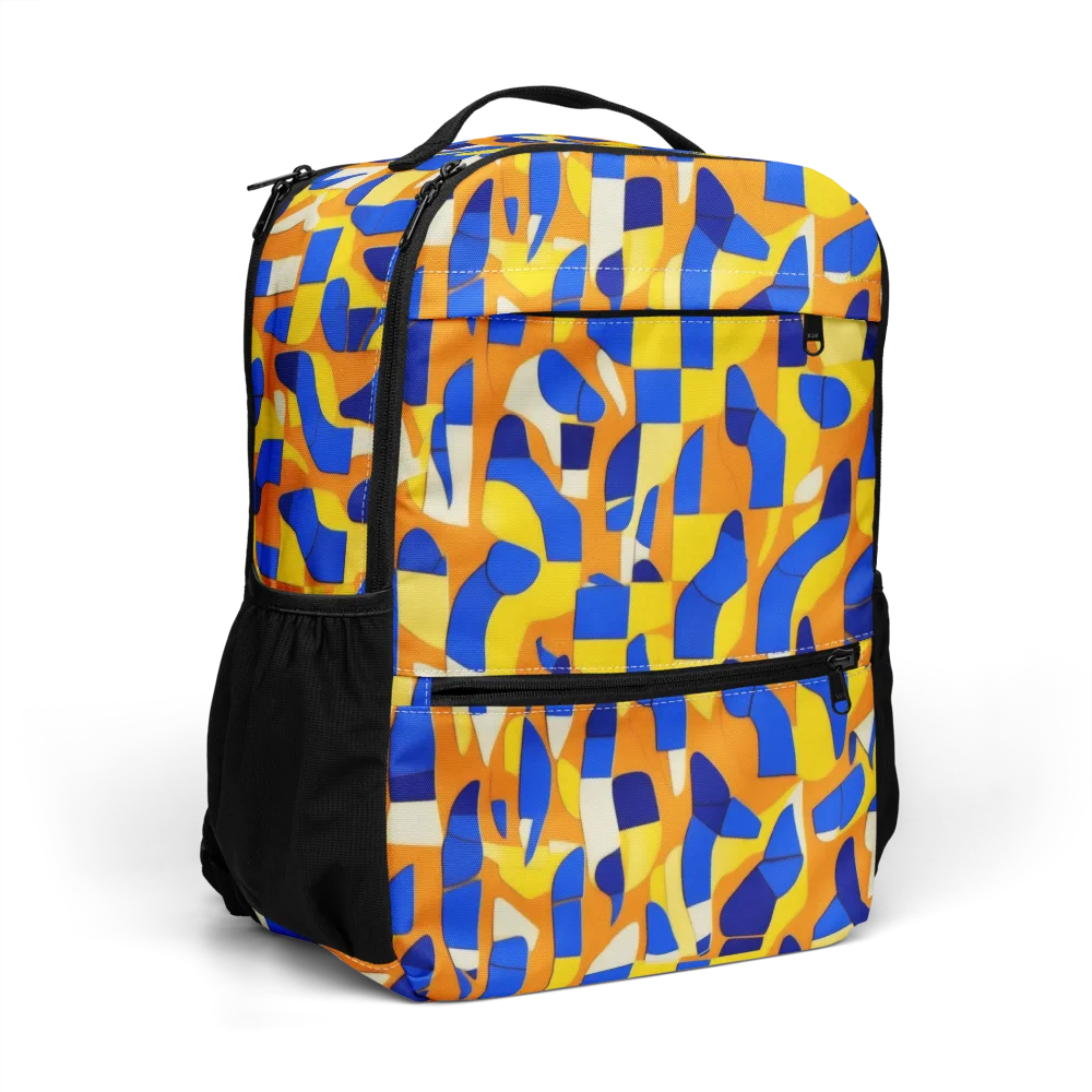 Blue Hour Geometry on Utility Backpack — Right Front