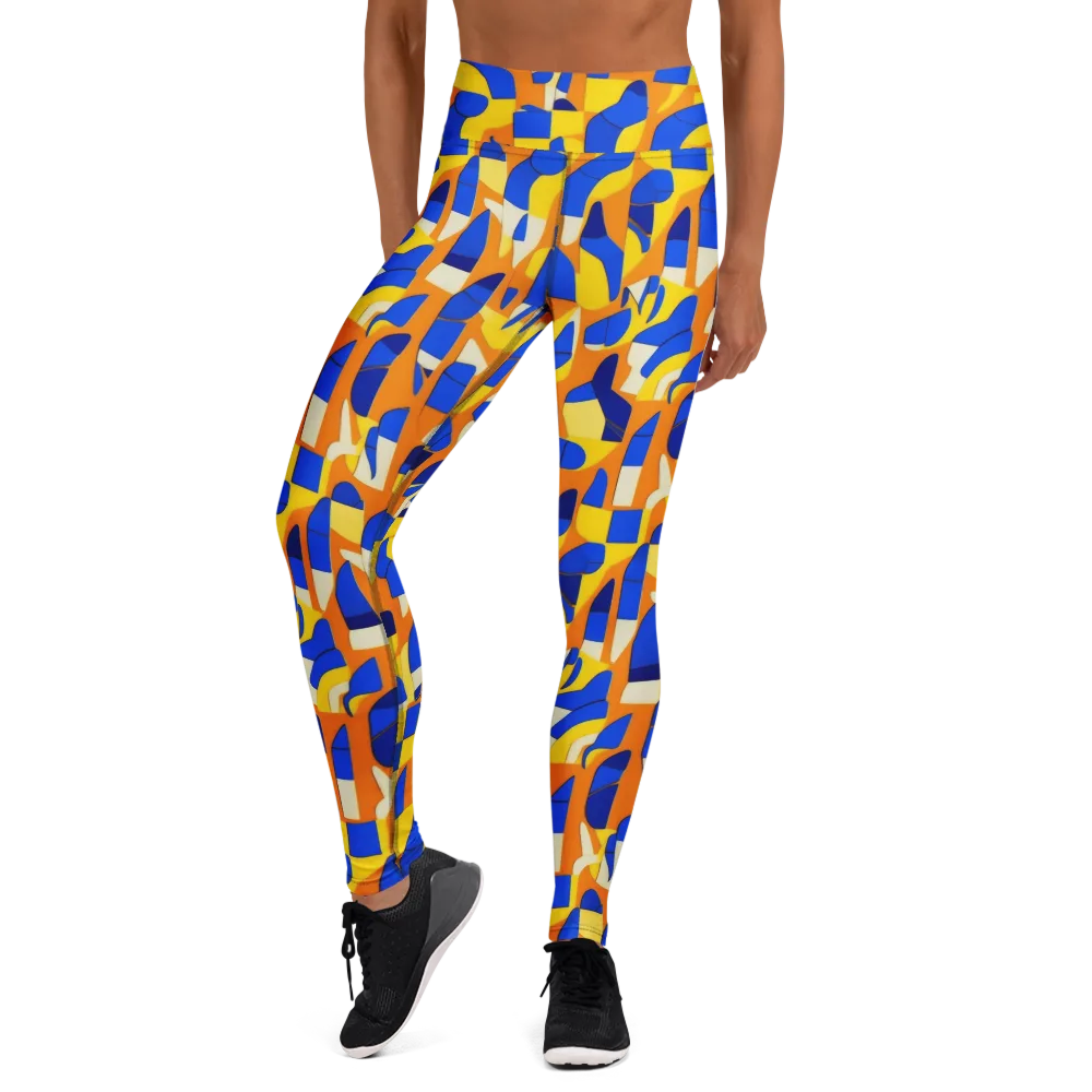 Blue Hour Geometry on Yoga Leggings — Front