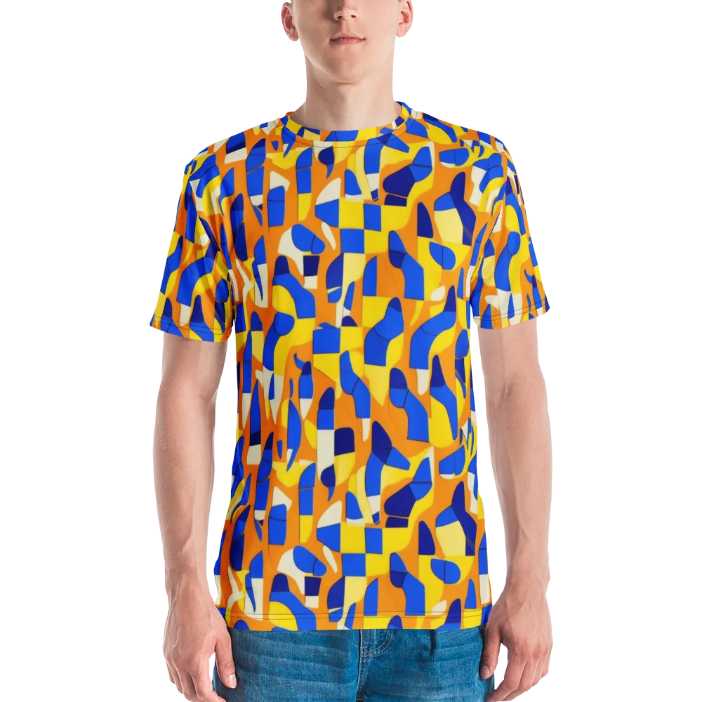 Blue Hour Geometry on Men's Crew Neck T-Shirt — Front