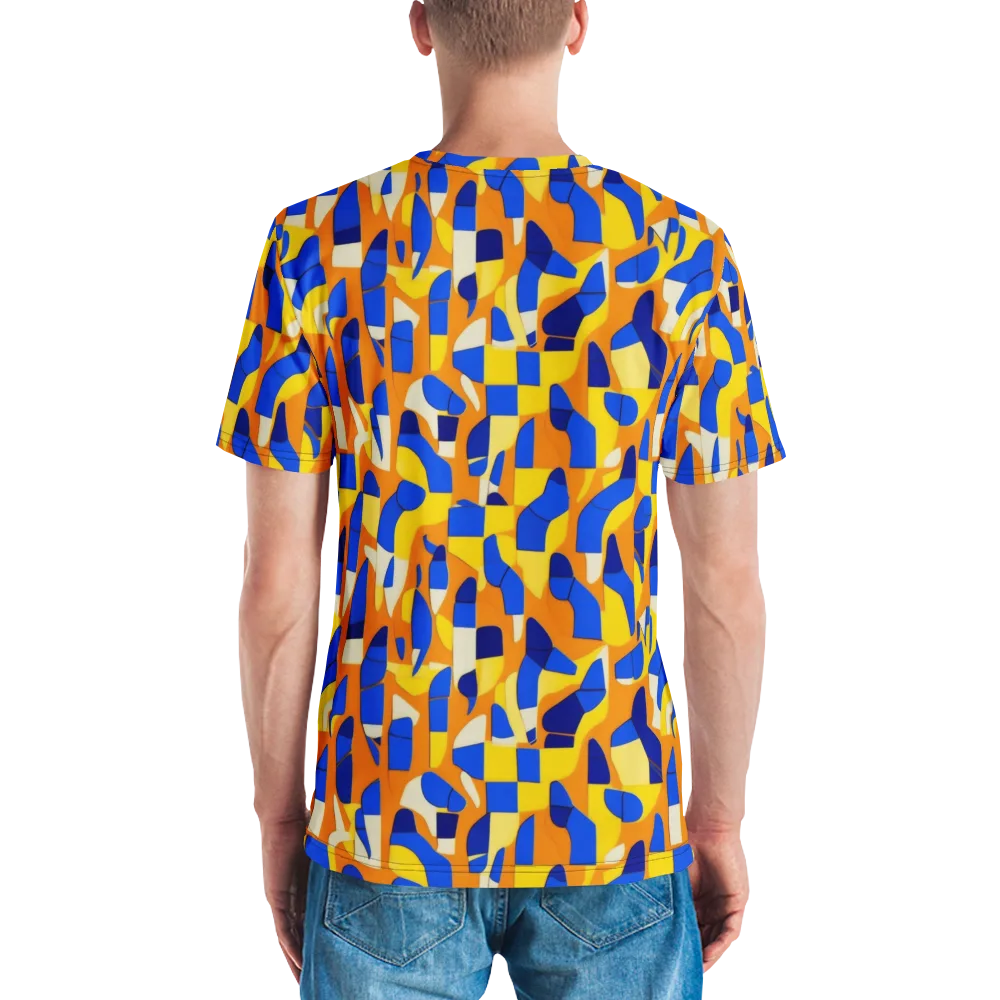 Blue Hour Geometry on Men's Crew Neck T-Shirt — Back