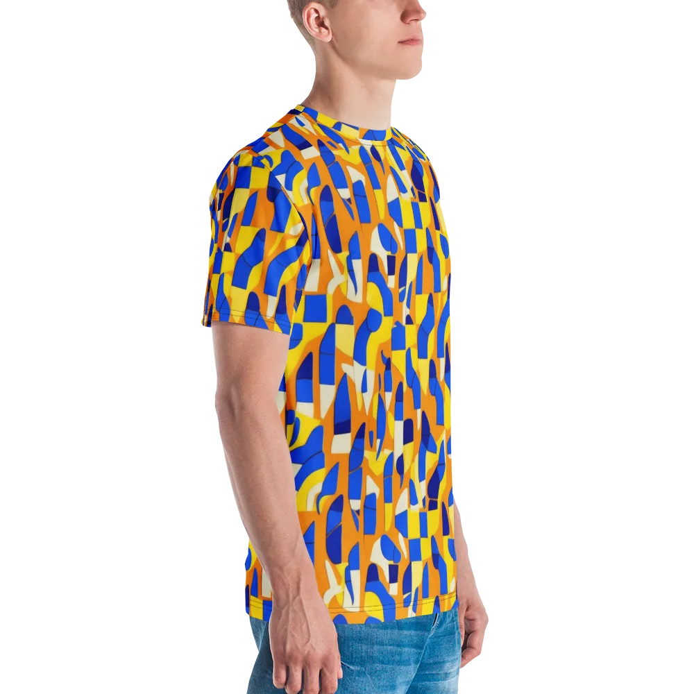 Blue Hour Geometry on Men's Crew Neck T-Shirt — Right
