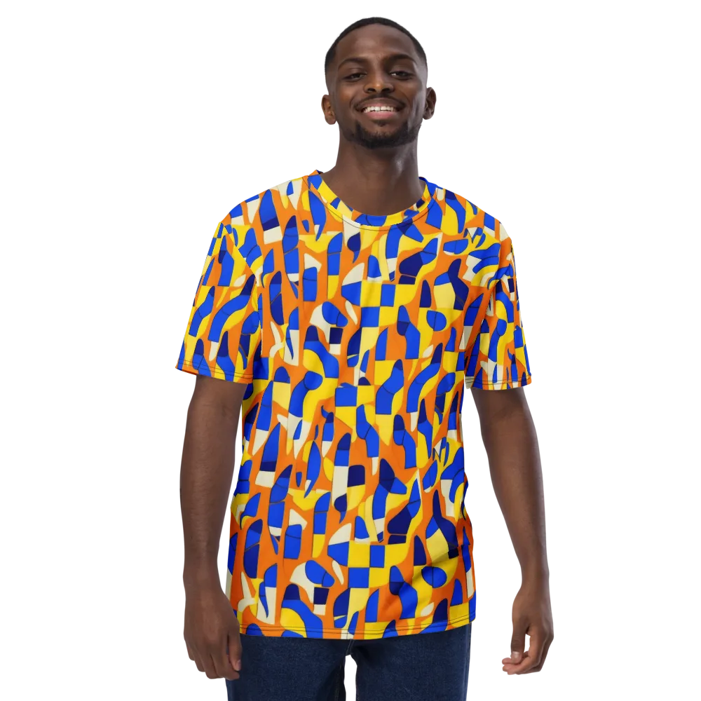Blue Hour Geometry on Men's Crew Neck T-Shirt — Front