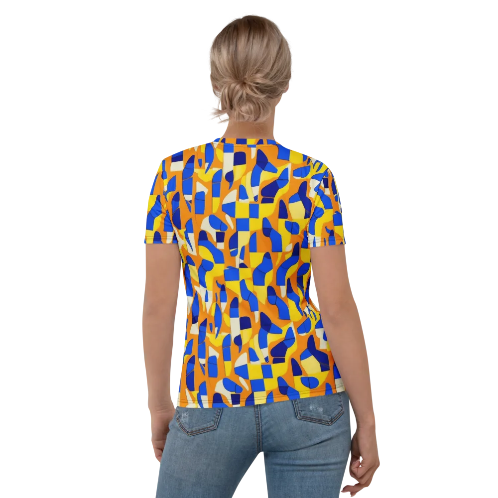 Blue Hour Geometry on Women's Crew Neck T-Shirt — Back