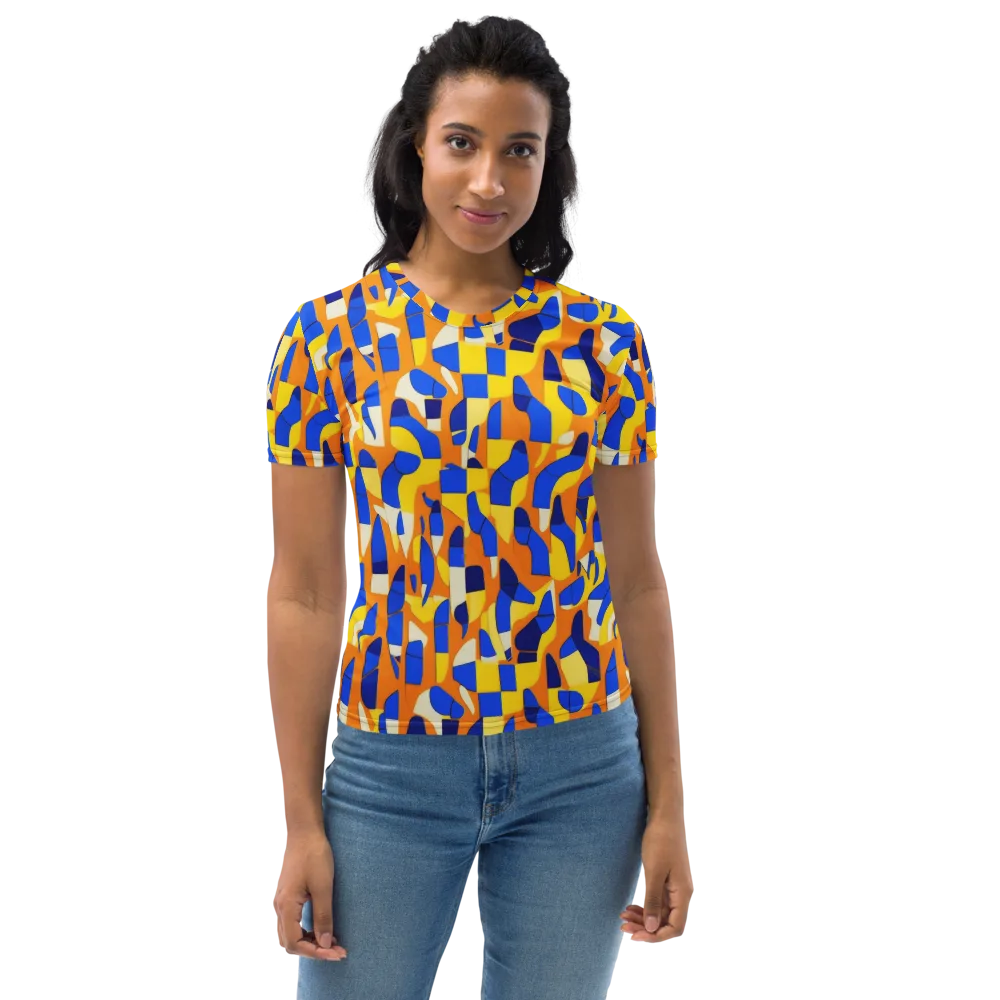 Blue Hour Geometry on Women's Crew Neck T-Shirt — Front