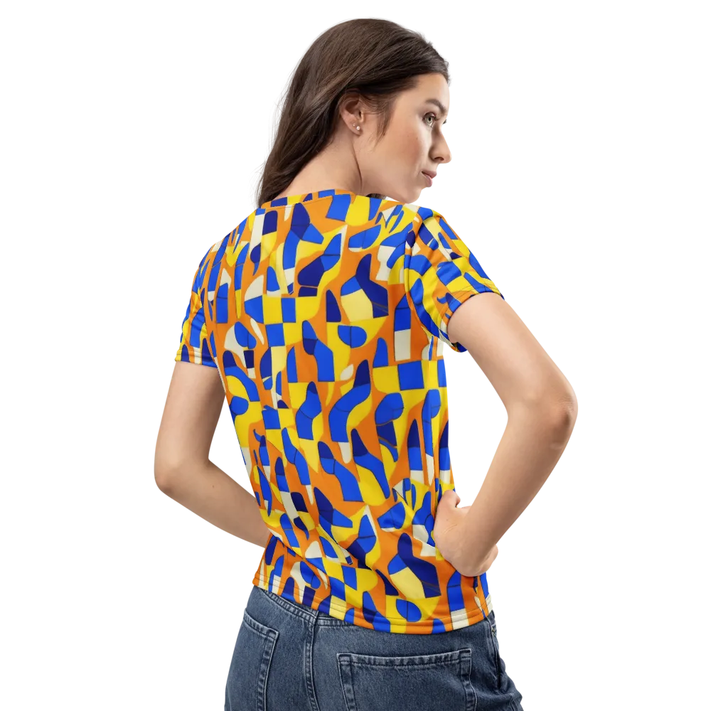 Blue Hour Geometry on Women's Crew Neck T-Shirt — Back