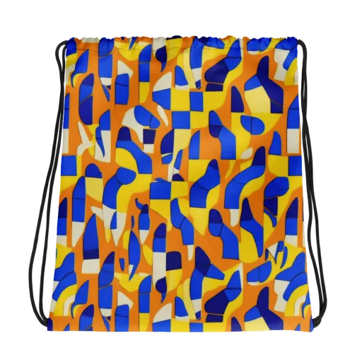 Blue Hour Geometry on a Drawstring Bag