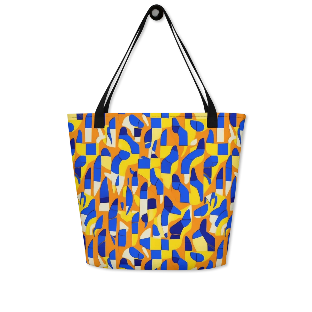 Blue Hour Geometry on Large Tote Bag W/ Pocket — Front