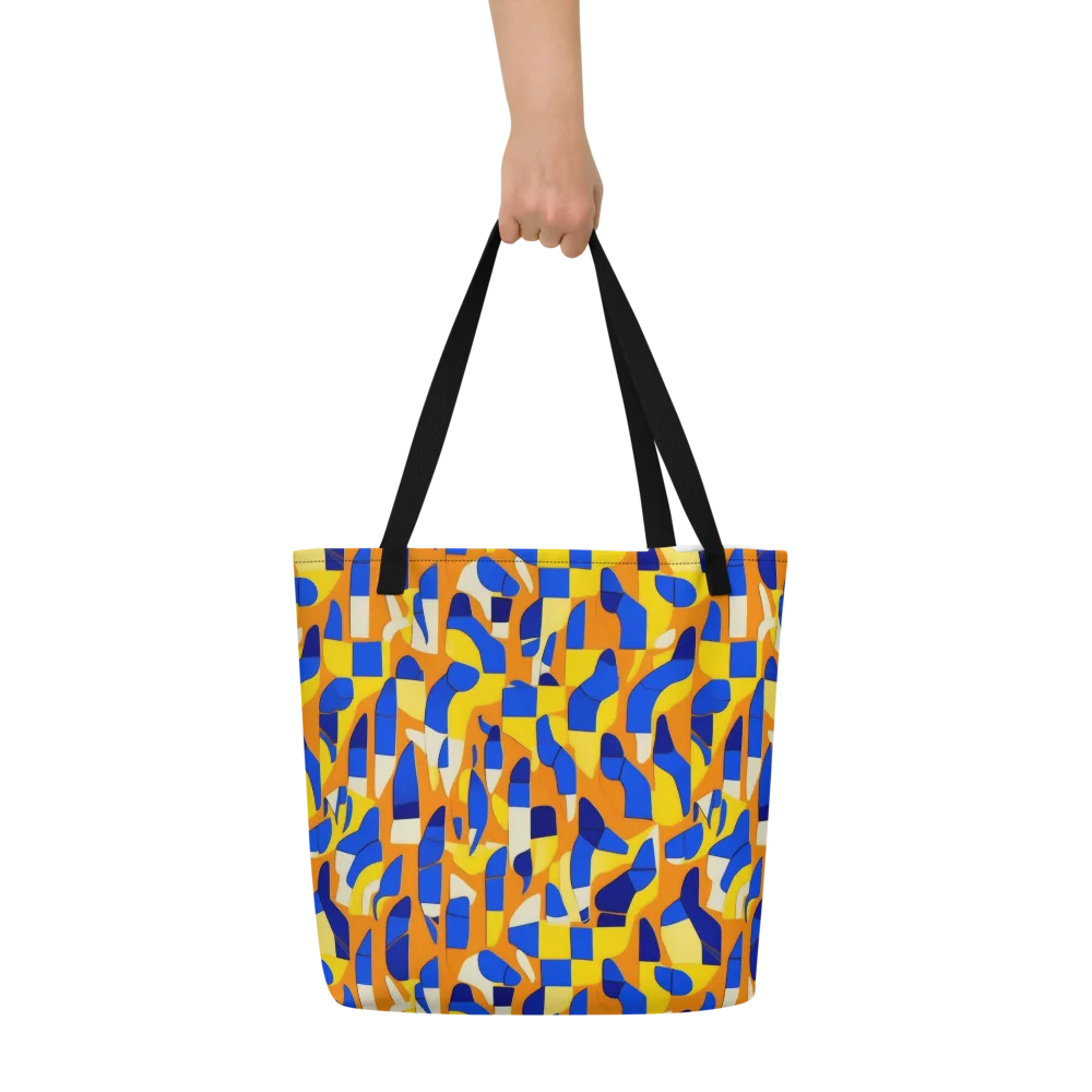 Blue Hour Geometry on Large Tote Bag W/ Pocket — Front