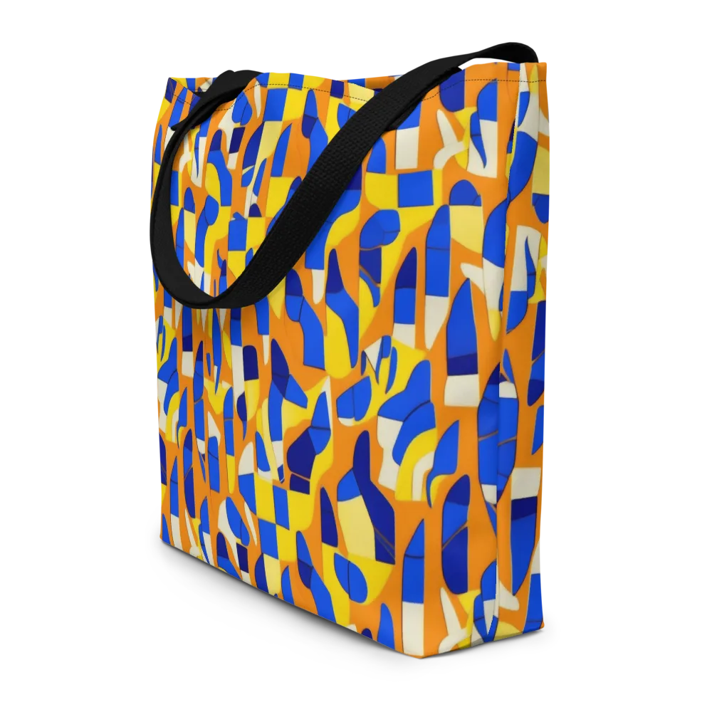 Blue Hour Geometry on Large Tote Bag W/ Pocket — Front