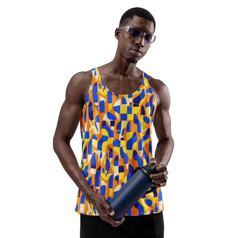 Blue Hour Geometry on Men's Tank Top — Front