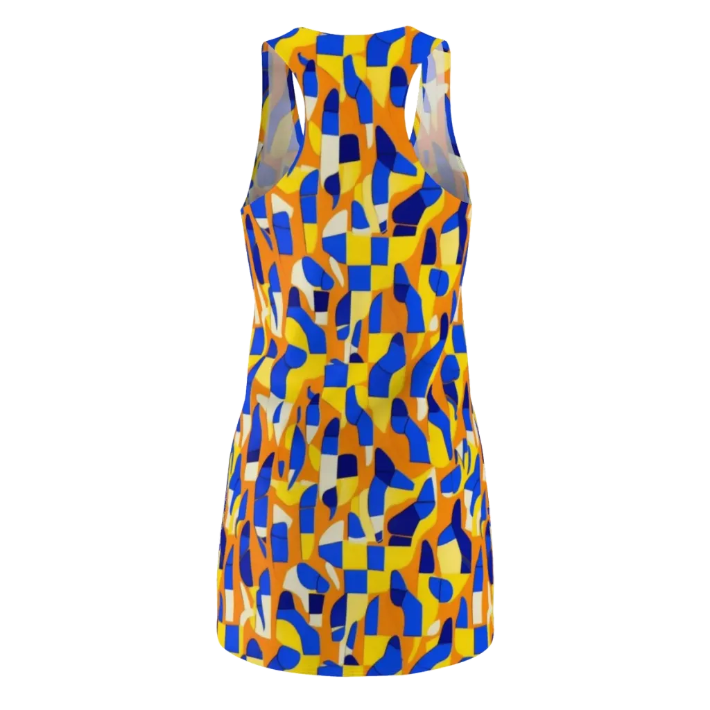 Blue Hour Geometry on Racerback Dress — Back