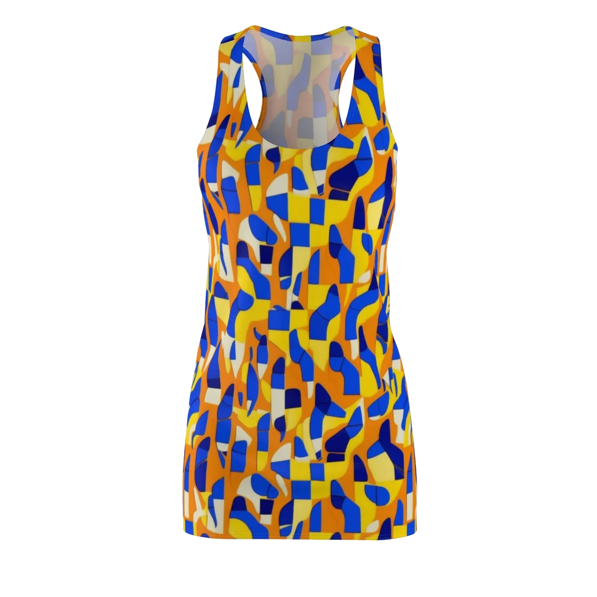 Blue Hour Geometry on Racerback Dress — Front
