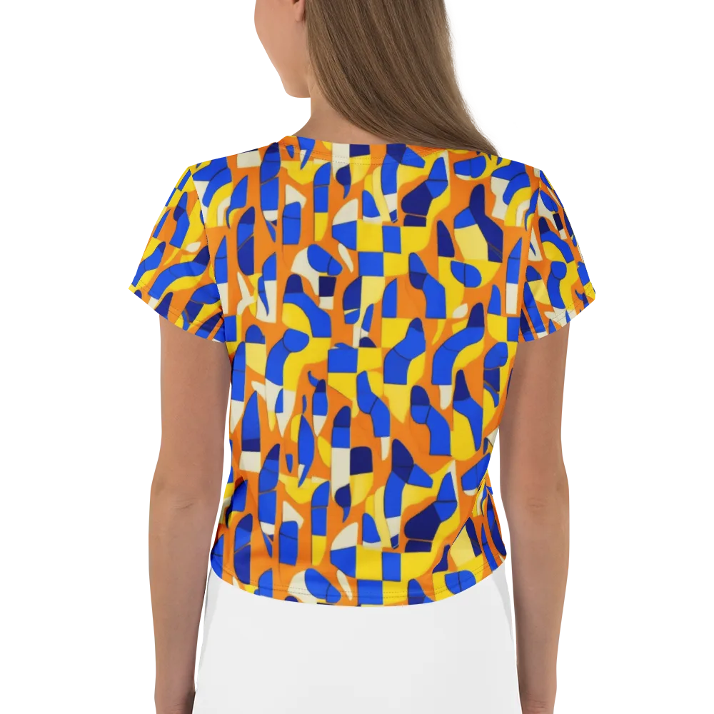 Blue Hour Geometry on Crop Tee — Back