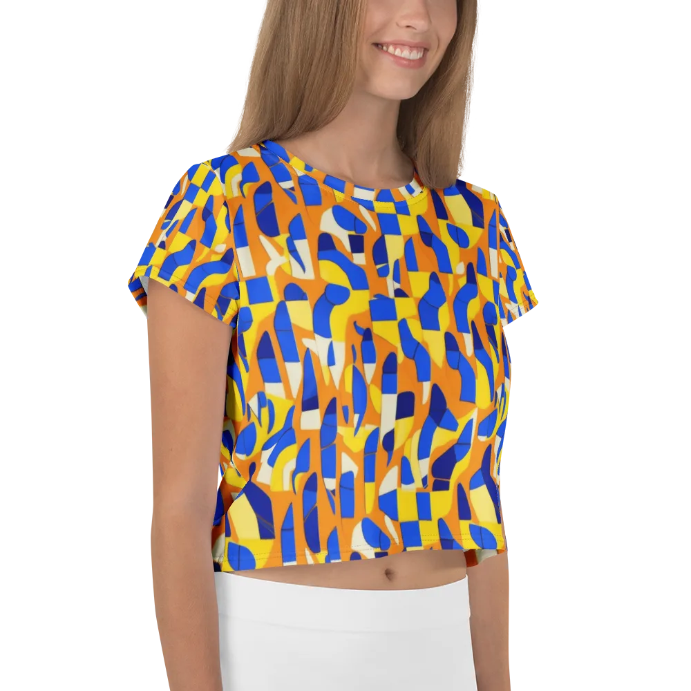Blue Hour Geometry on Crop Tee — Right