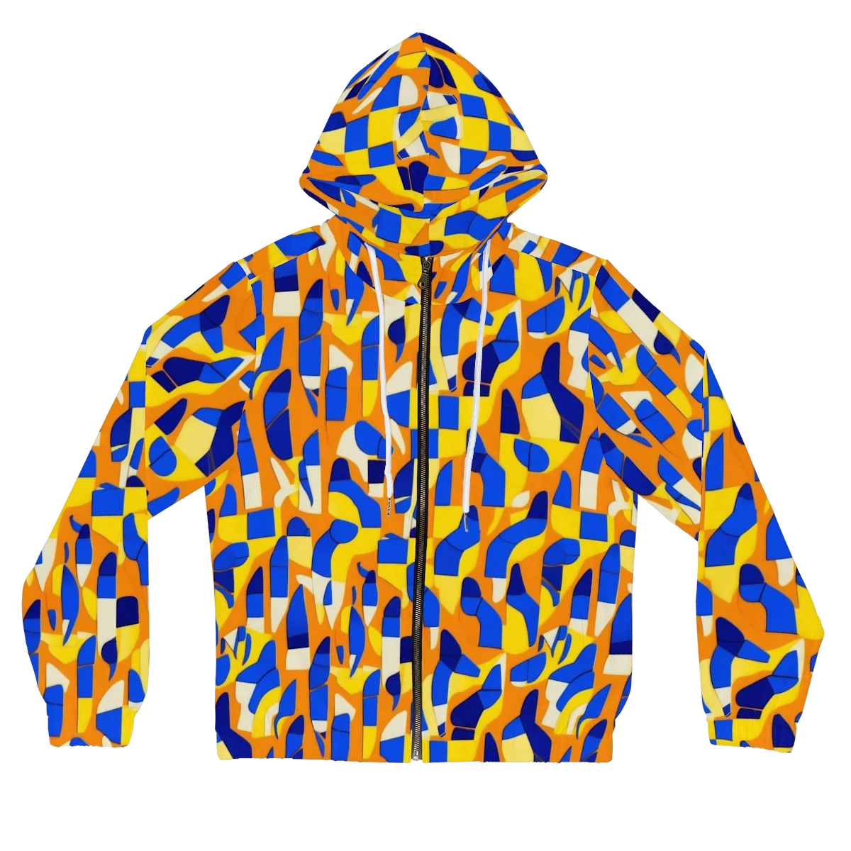 Blue Hour Geometry on Women's Full-Zip Hoodie — Front