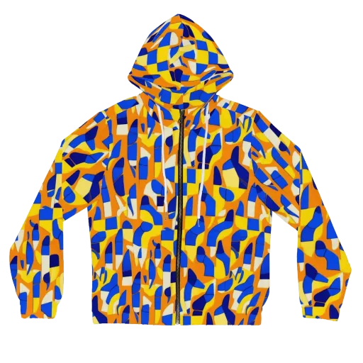 Blue Hour Geometry on a Women's Full-Zip Hoodie