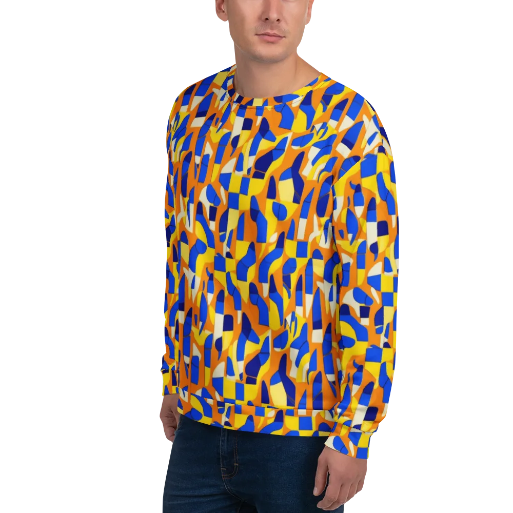 Blue Hour Geometry on Sweatshirt — Left Front