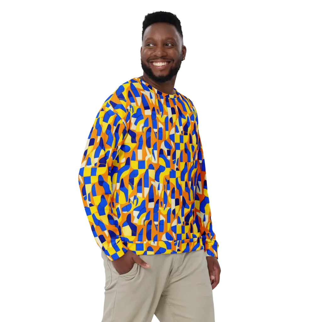 Blue Hour Geometry on Sweatshirt — Front
