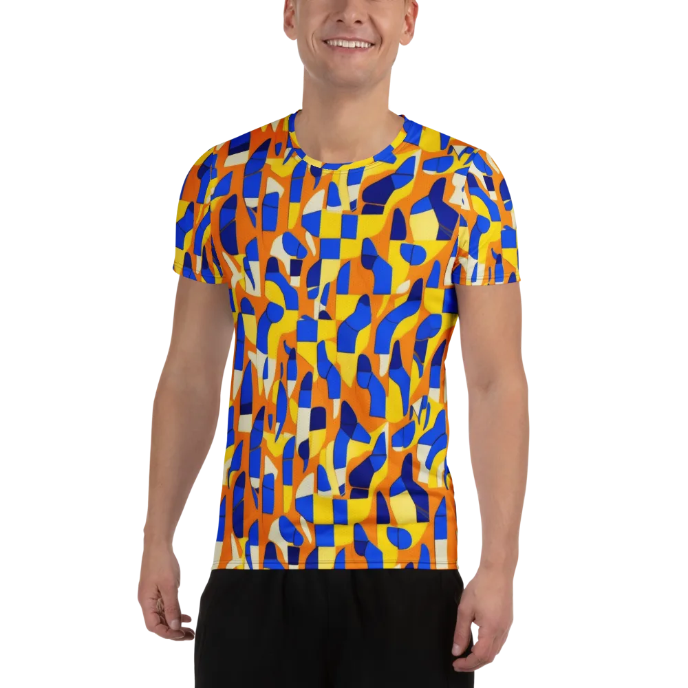 Blue Hour Geometry on Men's Athletic T-Shirt — Front