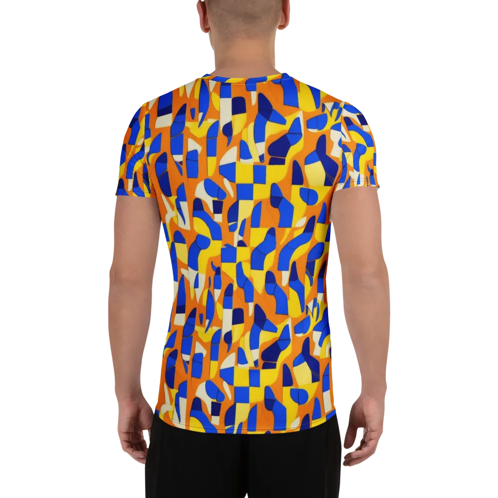 Blue Hour Geometry on Men's Athletic T-Shirt — Back