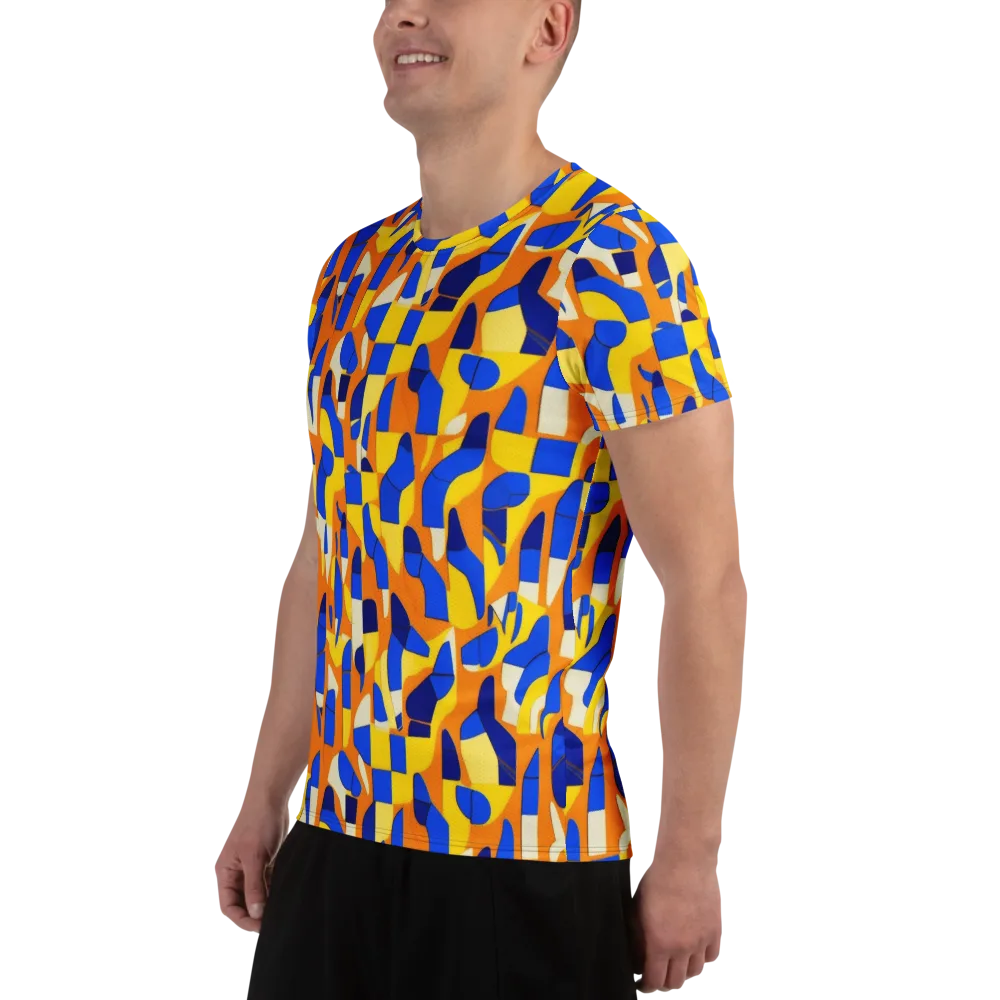 Blue Hour Geometry on Men's Athletic T-Shirt — Left