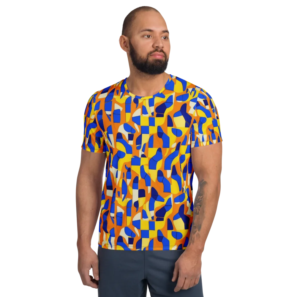 Blue Hour Geometry on Men's Athletic T-Shirt — Front