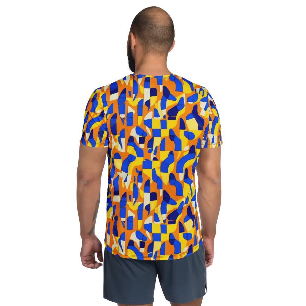 Blue Hour Geometry on Men's Athletic T-Shirt — Back