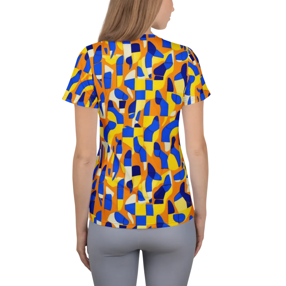 Blue Hour Geometry on Women's Athletic T-Shirt — Back