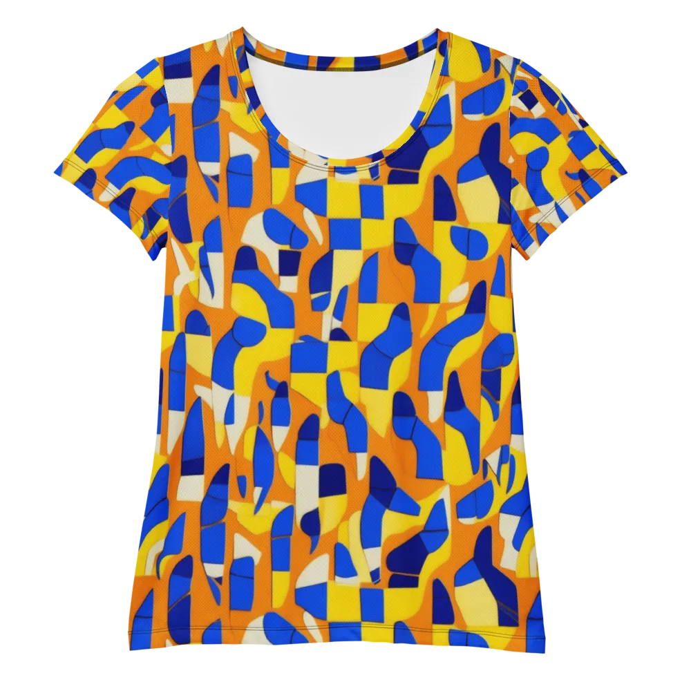 Blue Hour Geometry on Women's Athletic T-Shirt — Front