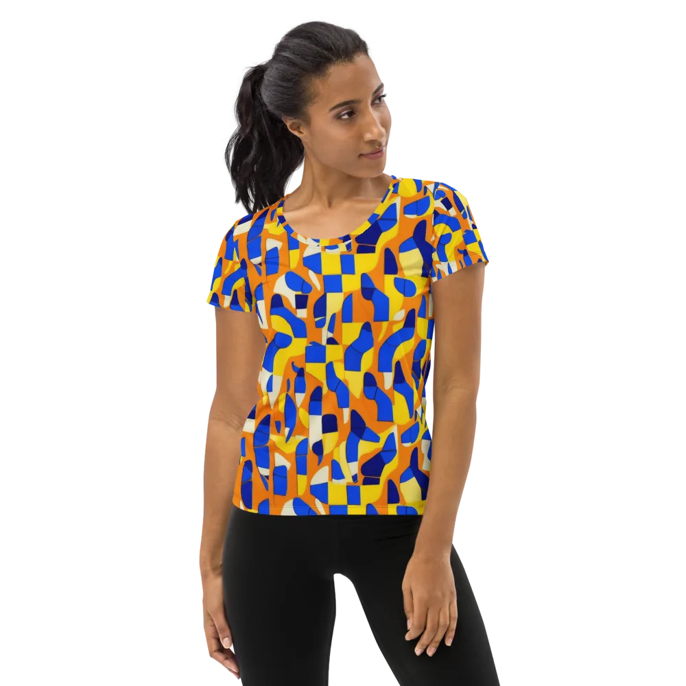 Blue Hour Geometry on Women's Athletic T-Shirt — Front