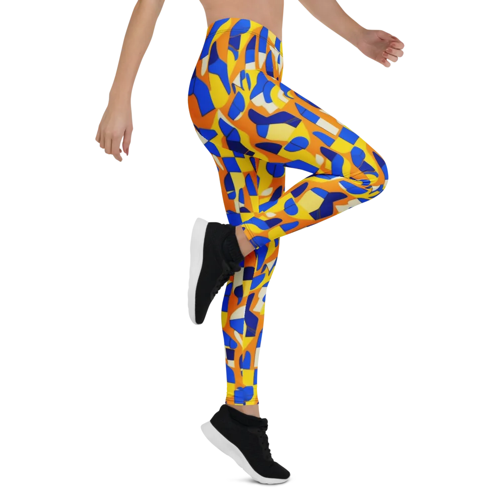 Blue Hour Geometry on Leggings — Right